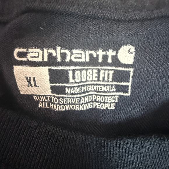 Carhartt Loose Fit Pocket T-Shirt Black XL Workwear Tee Made in Guatemala - Picture 3 of 6